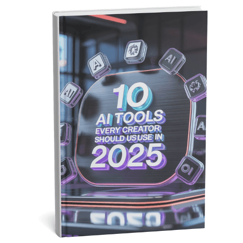 "Free AI Marketing eBooks: Cover of 10 AI Tools Every Creator Should Use in 2025"